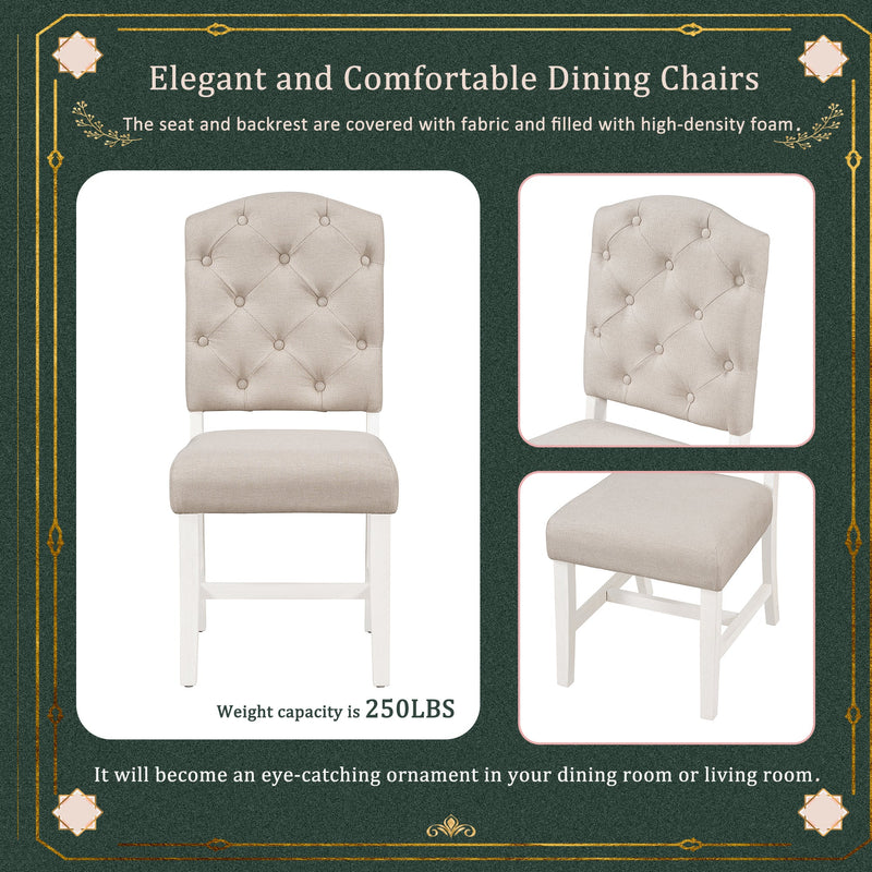 TREXM Retro Style Dining Chair Set with 4 Upholstered Chairs, photo 3 of 10