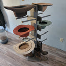 8 Cowboy Hat & 2 Boot Tree Rack | Hybrid Western Organizer | Rustic Wooden Hat & Boot Stand | Functional Entryway Display | Handcrafted in USA