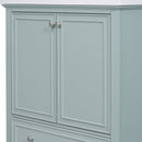 30" Bathroom Vanity without Sink, Base Only, Multi-functional Bathroom Cabinet with Doors and Drawer, Solid Frame and MDF Board, Green