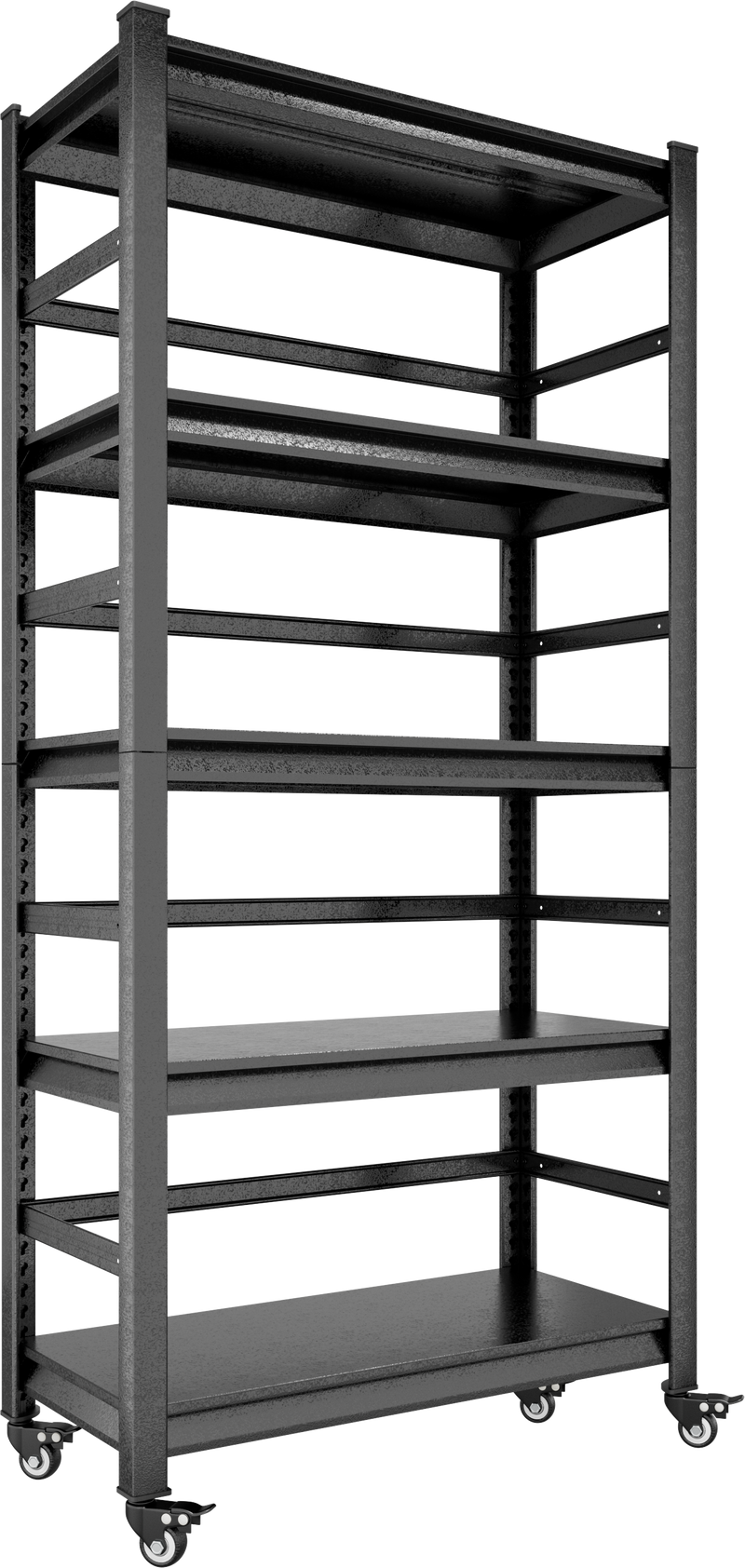 72"H Heavy Duty Storage Shelves Adjustable 5-Tier Metal Shelving Unit with Wheels for 1750LBS Load Kitchen, Garage, Pantry, and More