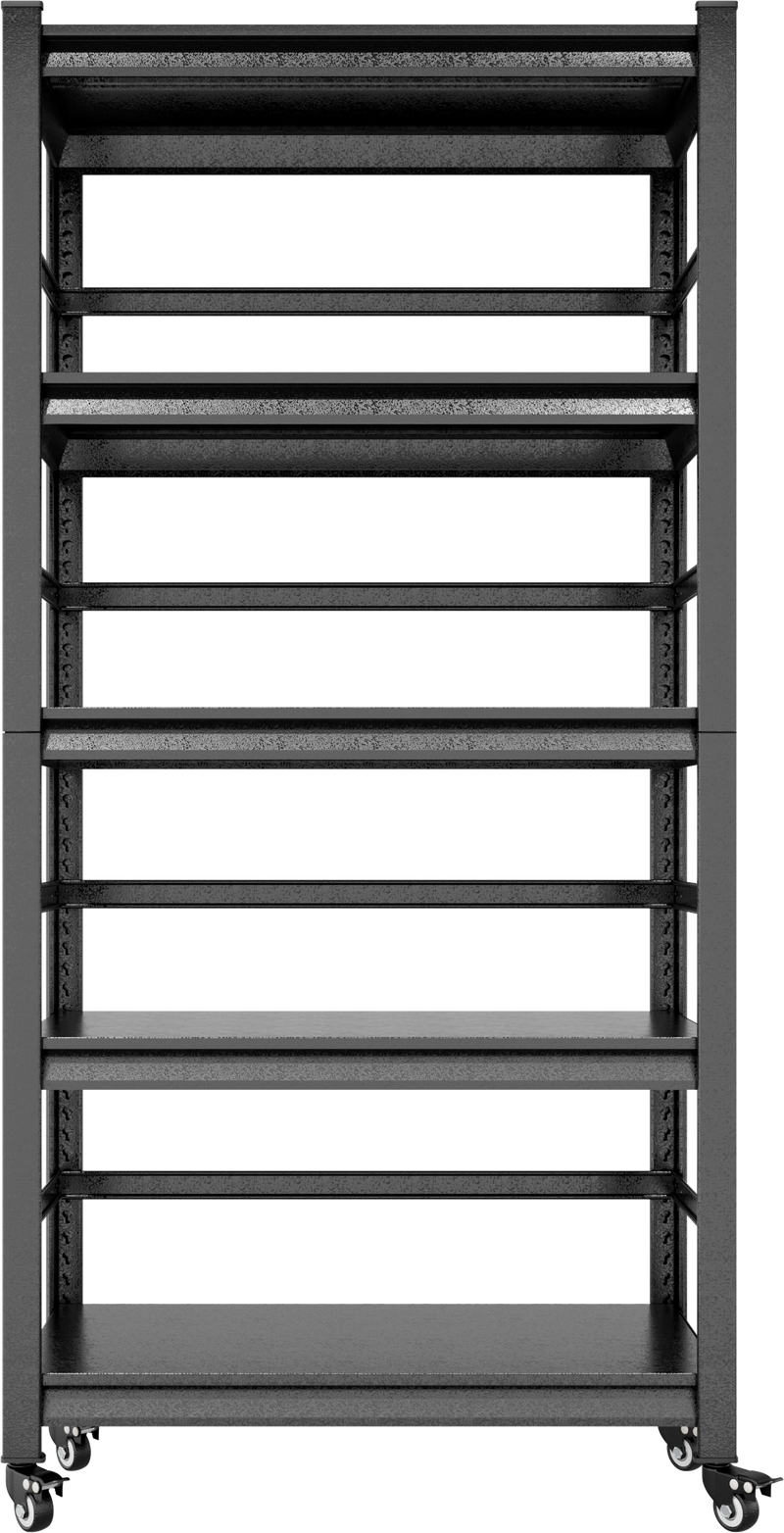 72"H Heavy Duty Storage Shelves Adjustable 5-Tier Metal Shelving Unit with Wheels for 1750LBS Load Kitchen, Garage, Pantry, and More