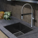 Zeek 15 x 17 Inch Gunmetal Undermount / Drop-In Workstation Sink for RV or Wet Bar 16G Stainless Steel ZW-B157