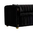 79.92" Modern Vertical Channel Tufted Velvet Sofa,Comfortable Sofa for Living Room-Black