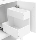 30" Bathroom Vanity with Sink, Multi-functional Bathroom Cabinet with Doors and Drawers, Solid Frame and MDF Board, White