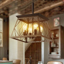 16" Black Gold Industrial Pendant Chandelier