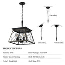 16" Black Gold Industrial Pendant Chandelier