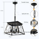16" Black Gold Industrial Pendant Chandelier