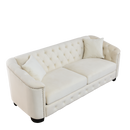 77-Inch Modern Chesterfield Velvet Sofa