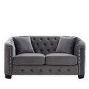 59-Inch Modern Chesterfield Velvet Sofa