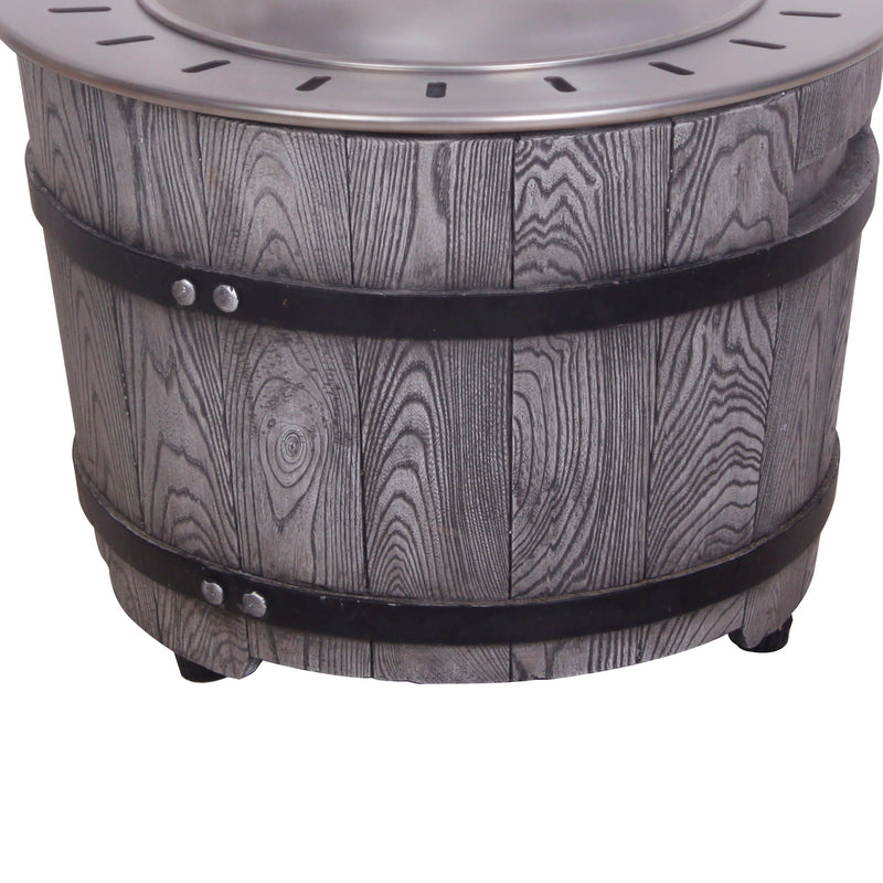 Dark Grey Woodgrain Smokeless Firepit with Wood Pellet/Twig/Wood as The Fuel for Garden & Outdoor