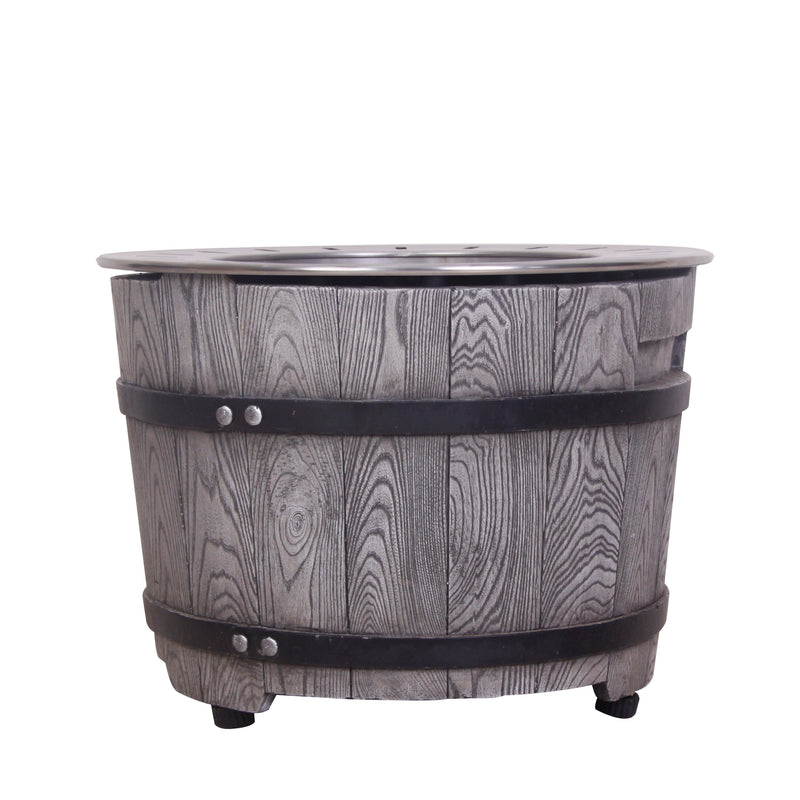 Dark Grey Woodgrain Smokeless Firepit with Wood Pellet/Twig/Wood as The Fuel for Garden & Outdoor