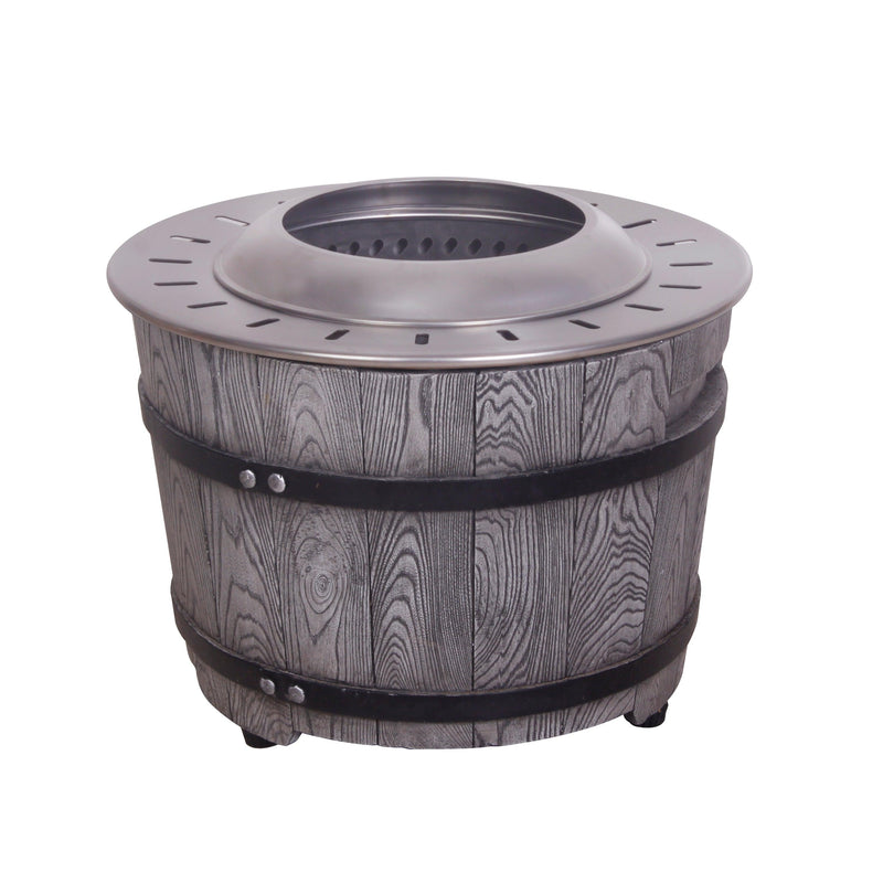 Dark Grey Woodgrain Smokeless Firepit with Wood Pellet/Twig/Wood as The Fuel for Garden & Outdoor