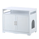Litter Box Enclosure - Cat Litter Box Furniture with Hidden Plug