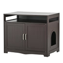 Litter Box Enclosure - Cat Litter Box Furniture with Hidden Plug
