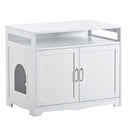 Litter Box Enclosure - Cat Litter Box Furniture with Hidden Plug