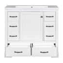 36" Bathroom Vanity with Sink Combo, Six Drawers, Multi-Functional Drawer Divider, Adjustable Shelf, White
