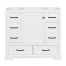 36" Bathroom Vanity without Sink, Cabinet Base Only, Six Drawers, Multi-Functional Drawer Divider, Adjustable Shelf, White