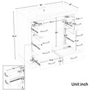 36" Bathroom Vanity with Sink Combo, Six Drawers, Multi-Functional Drawer Divider, Adjustable Shelf, White