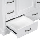 36" Bathroom Vanity with Sink Combo, Six Drawers, Multi-Functional Drawer Divider, Adjustable Shelf, White