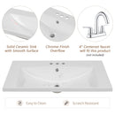 30" Single Bathroom Vanity Top with Undermount Ceramic Sink by HouseOfZazla