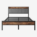 Full Size Bed Frame with Storage Headboard