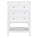 24" Bathroom Vanity With Sink, Bathroom Storage Cabinet with Drawer and Open Shelf, Solid Wood Frame, White