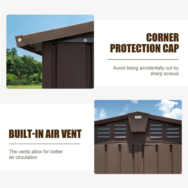 Backyard Storage Shed 11'x9' with Galvanized Steel Frame & Lockable Door, photo 4 of 7