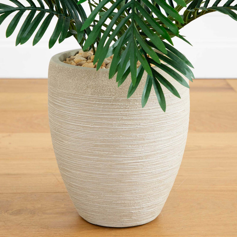 Paradise Palm Artificial Tree in Sand Colored Planter