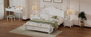 3-Pieces Bedroom Sets,Queen Size Wood Platform Bed and Two Nightstands-White
