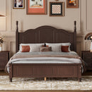 Full Size Wood Platform Bed Frame - Retro Style