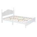 3-Pieces Bedroom Sets,Queen Size Wood Platform Bed and Two Nightstands-White