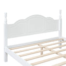 3-Pieces Bedroom Sets,Queen Size Wood Platform Bed and Two Nightstands-White