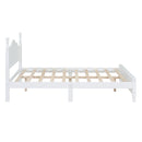 3-Pieces Bedroom Sets,Queen Size Wood Platform Bed and Two Nightstands-White