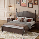 Full Size Wood Platform Bed Frame - Retro Style