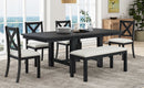 TOPMAX Farmhouse 82-Inch 6-Piece Extendable Dining Table Set