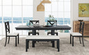 TOPMAX Farmhouse 82-Inch 6-Piece Extendable Dining Table Set
