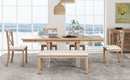 TOPMAX Farmhouse 82inch 6-Piece Extendable Dining Table Set
