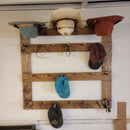 3 Cowboy Hat Rack | Cowboy Hat Holder | with 13 Gimmee Cap pegs | Rustic Western Hat Display | Handcrafted Wooden Organizer | Space-Saving Home Decor | Made in USA
