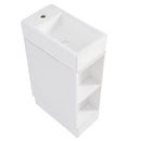 18.6" Bathroom Vanity with Sink, Bathroom Vanity Cabinet with Two-tier Shelf, Left or Right Orientation, White