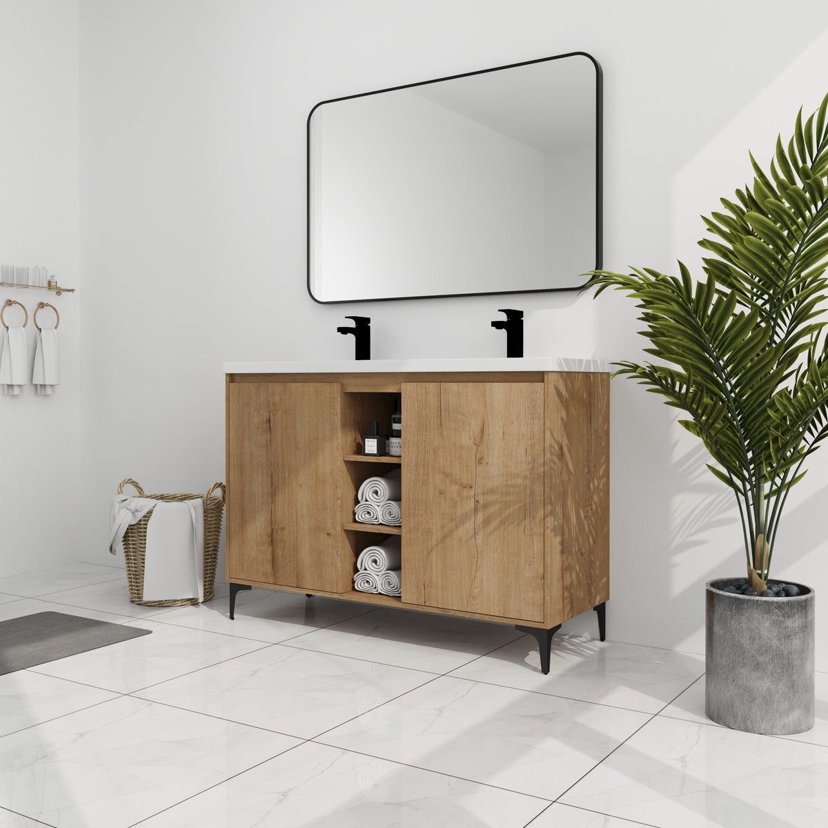 48" Freestanding Bathroom Vanity With Double Sink, photo 3 of 10