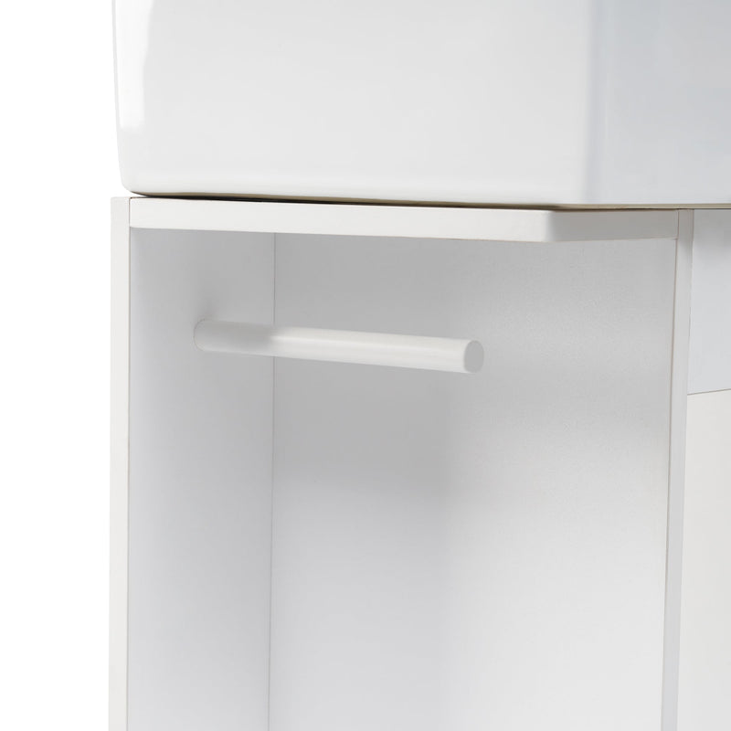 18.6" Bathroom Vanity with Sink, Bathroom Vanity Cabinet with Two-tier Shelf, Left or Right Orientation, White
