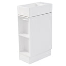 18.6" Bathroom Vanity with Sink, Bathroom Vanity Cabinet with Two-tier Shelf, Left or Right Orientation, White