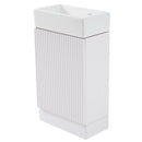 18.6" Bathroom Vanity with Sink, Bathroom Vanity Cabinet with Two-tier Shelf, Left or Right Orientation, White