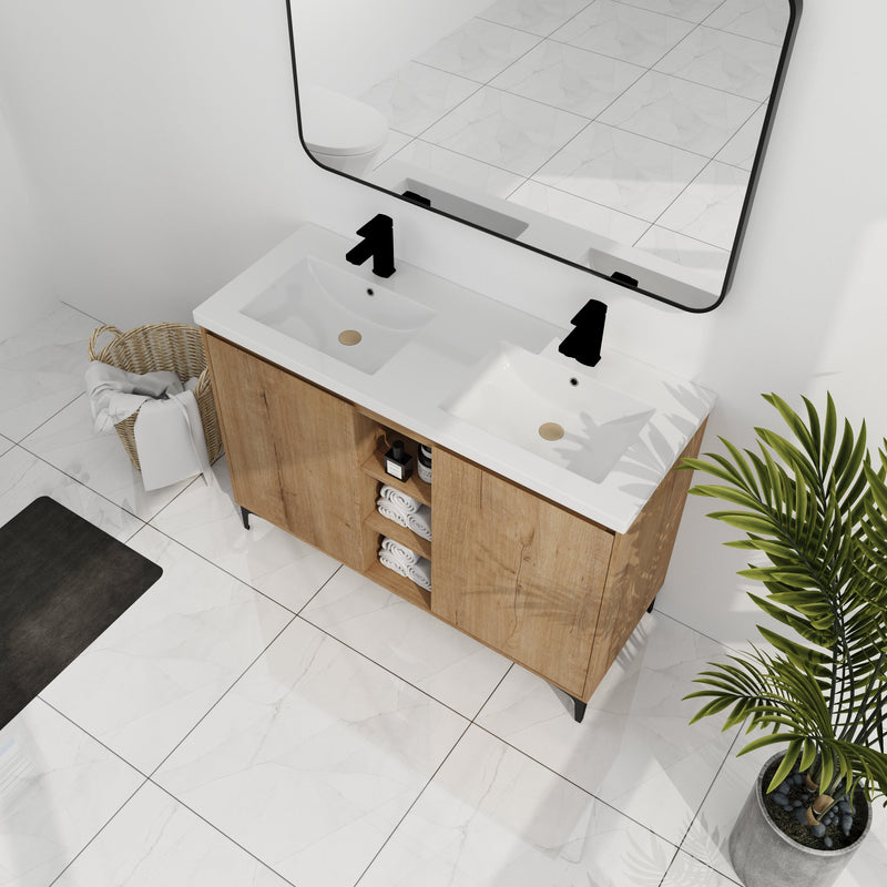 48" Freestanding Bathroom Vanity With Double Sink, photo 5 of 10