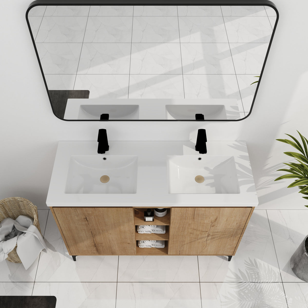 48" Freestanding Bathroom Vanity With Double Sink, photo 6 of 10