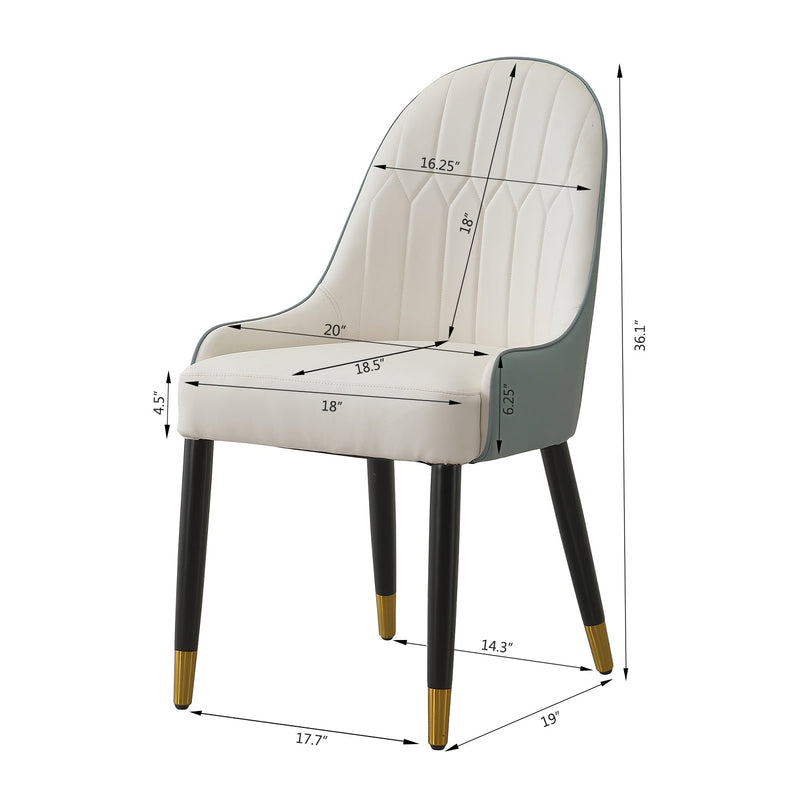 Modern Dining Chairs Set of 2 in Faux Leather, photo 2 of 6