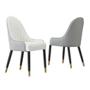 Modern Dining Chairs Set of 2 pcs Faux Leather and Metal