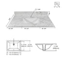 Montary 37-Inch Bathroom Vanity Top in Stone Carrara