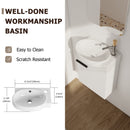 Soft Close Doors Bathroom Vanity With Sink, 16 Inch