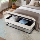 58.6" Bed Bench with Metal Base and Storage
